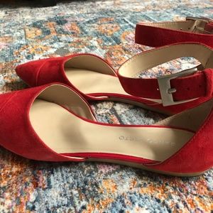 Franco Sarto Hewitt Suede Flat with Ankle Strap